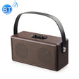 D30 Portable Subwoofer Wooden Bluetooth 4.2 Speaker, Support TF Card & 3.5mm AUX & U Disk Play(Brown) - Desktop Speaker by PMC TechLife | Online Shopping South Africa | PMC TechLife | Buy Now Pay Later Mobicred