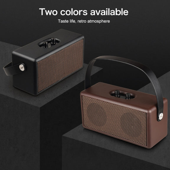 D30 Portable Subwoofer Wooden Bluetooth 4.2 Speaker, Support TF Card & 3.5mm AUX & U Disk Play(Brown)