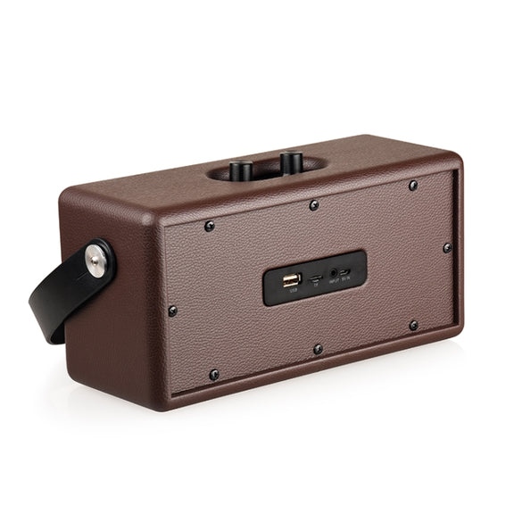 D30 Portable Subwoofer Wooden Bluetooth 4.2 Speaker, Support TF Card & 3.5mm AUX & U Disk Play(Black)