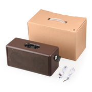 D30 Portable Subwoofer Wooden Bluetooth 4.2 Speaker, Support TF Card & 3.5mm AUX & U Disk Play(Black)
