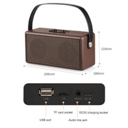 D30 Portable Subwoofer Wooden Bluetooth 4.2 Speaker, Support TF Card & 3.5mm AUX & U Disk Play(Black)