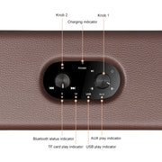 D30 Portable Subwoofer Wooden Bluetooth 4.2 Speaker, Support TF Card & 3.5mm AUX & U Disk Play(Black)