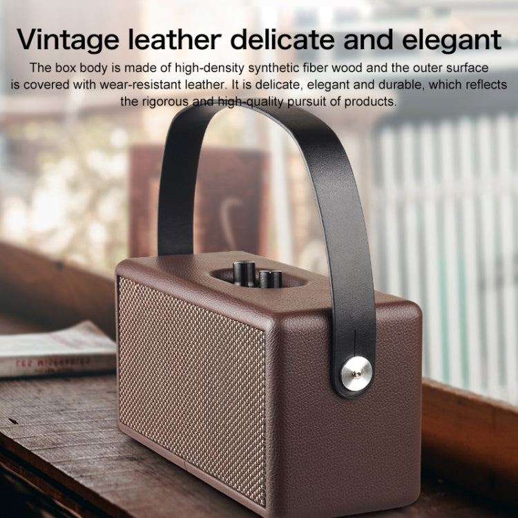D30 Portable Subwoofer Wooden Bluetooth 4.2 Speaker, Support TF Card & 3.5mm AUX & U Disk Play(Black)