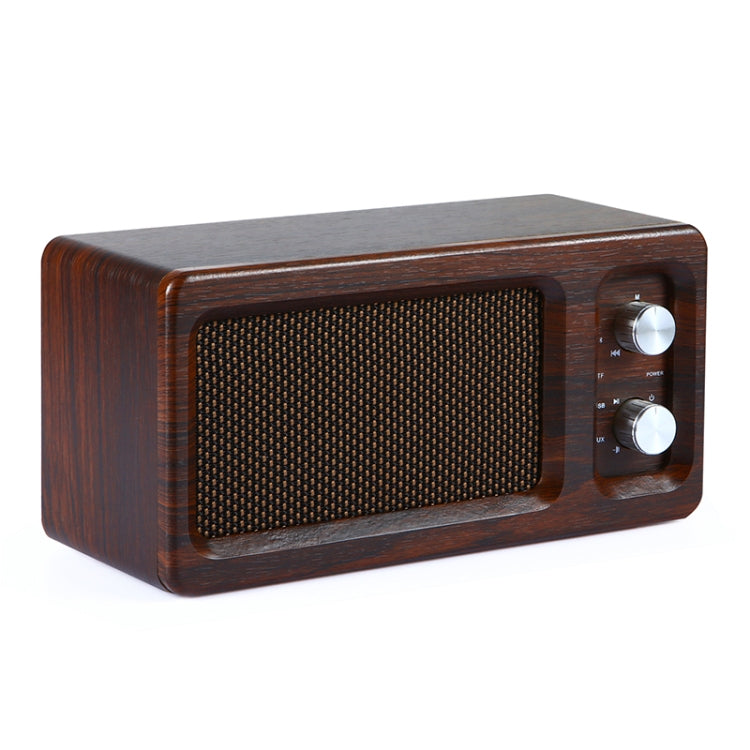 D60 Subwoofer Wooden Bluetooth 4.2 Speaker, Support TF Card & 3.5mm AUX & U Disk Play(Walnut)