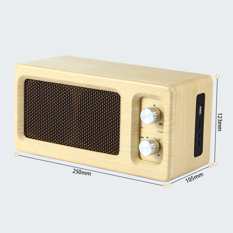 D60 Subwoofer Wooden Bluetooth 4.2 Speaker, Support TF Card & 3.5mm AUX & U Disk Play(Walnut)