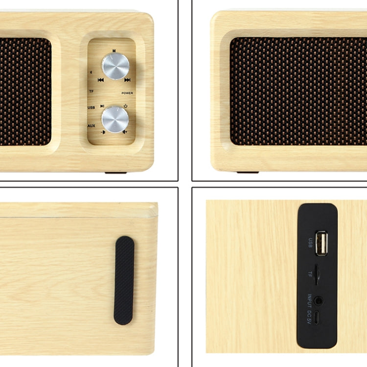 D60 Subwoofer Wooden Bluetooth 4.2 Speaker, Support TF Card & 3.5mm AUX & U Disk Play(Walnut)