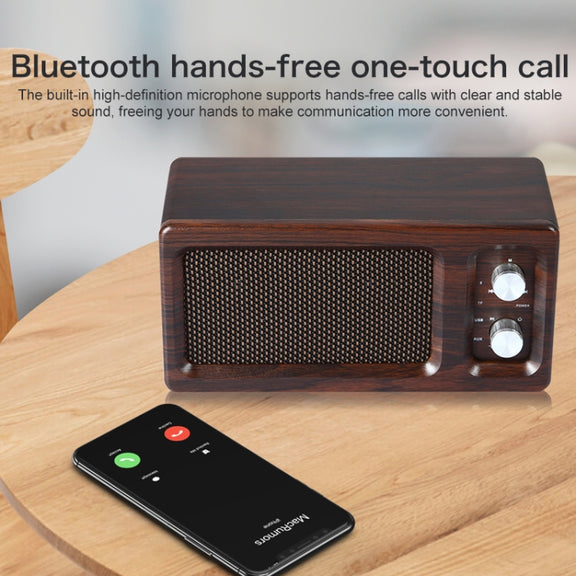 D60 Subwoofer Wooden Bluetooth 4.2 Speaker, Support TF Card & 3.5mm AUX & U Disk Play(Yellow)