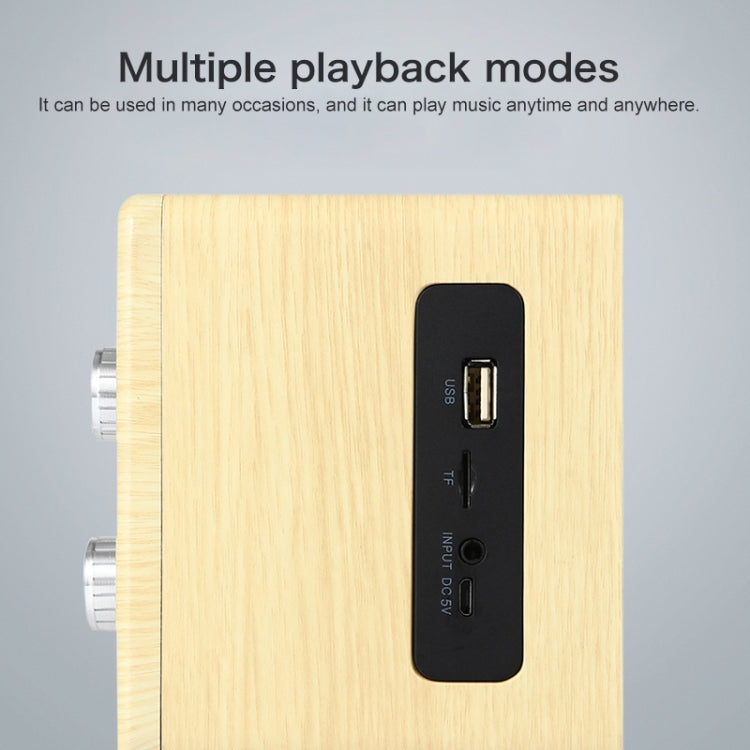 D60 Subwoofer Wooden Bluetooth 4.2 Speaker, Support TF Card & 3.5mm AUX & U Disk Play(Walnut)