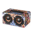 M5 Subwoofer Wooden Bluetooth 4.2 Speaker, Support TF Card & 3.5mm AUX & FM(Graffiti Color) - Desktop Speaker by PMC TechLife | Online Shopping South Africa | PMC TechLife | Buy Now Pay Later Mobicred