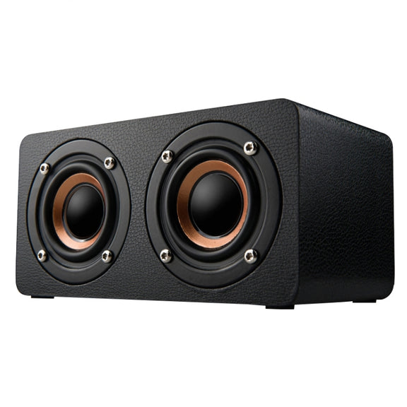 M5 Subwoofer Wooden Bluetooth 4.2 Speaker, Support TF Card & 3.5mm AUX & FM(Black)