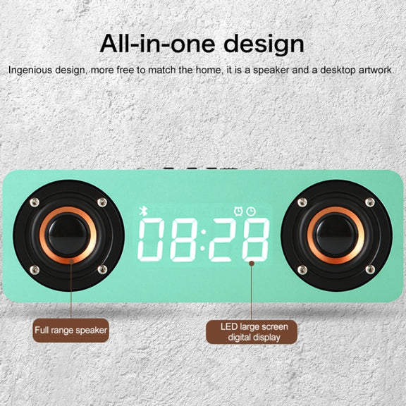 M5 Subwoofer Wooden Bluetooth 4.2 Speaker, Support TF Card & 3.5mm AUX & FM(Black)