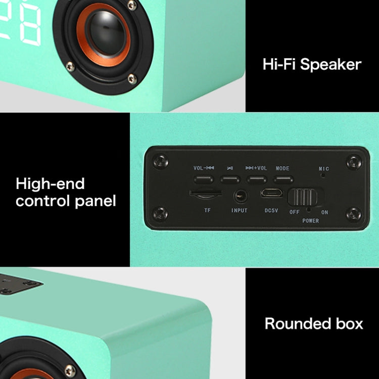 M5 Subwoofer Wooden Bluetooth 4.2 Speaker, Support TF Card & 3.5mm AUX & FM(Black)