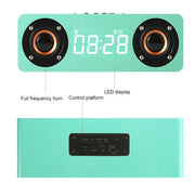 M5C Subwoofer Wooden Clock Bluetooth 4.2 Speaker, Support TF Card & 3.5mm AUX & FM Radio(Grey Wood Grain)