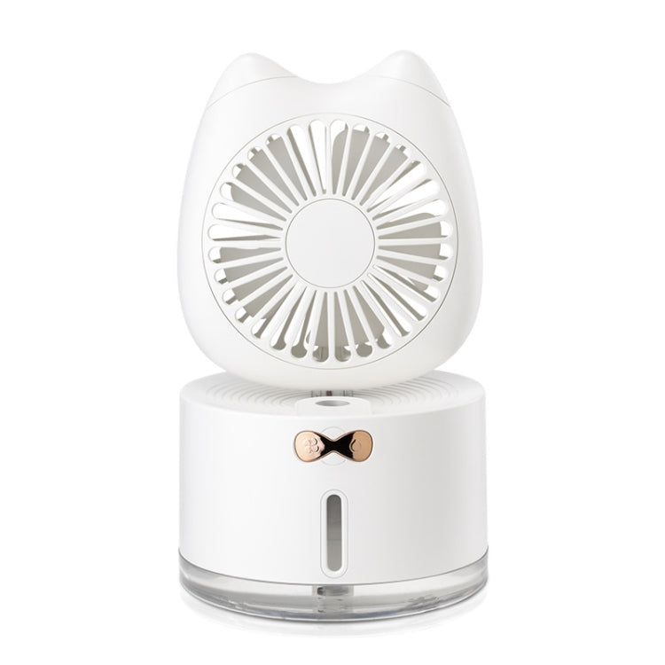 BD-MM1 Cat Shape Household Desktop Rechargeable Spray Humidifier Fan (White)