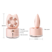 BD-MM1 Cat Shape Household Desktop Rechargeable Spray Humidifier Fan (Pink)
