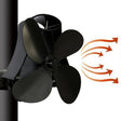 YL-105 4-Blade Aluminum Heat Powered Fireplace Stove Fan(Black) - Fireplace Fan by PMC TechLife | Online Shopping South Africa | PMC TechLife | Buy Now Pay Later Mobicred