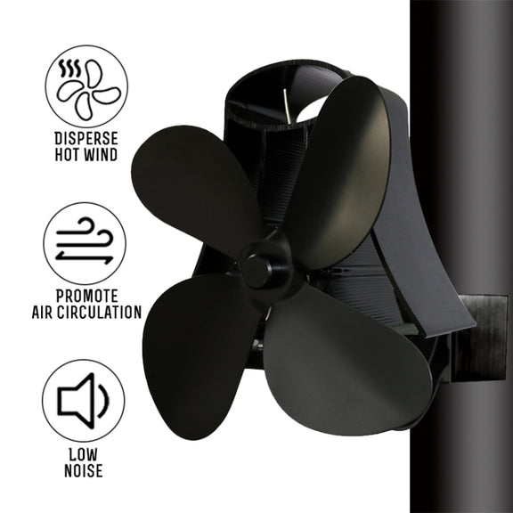 YL-105 4-Blade Aluminum Heat Powered Fireplace Stove Fan(Bronze)