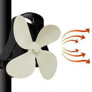 YL-105 4-Blade Aluminum Heat Powered Fireplace Stove Fan(White)