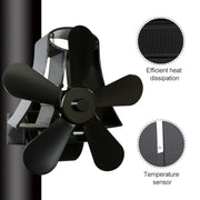 YL-106 5-Blade High Temperature Aluminum Heat Powered Fireplace Stove Fan(White)