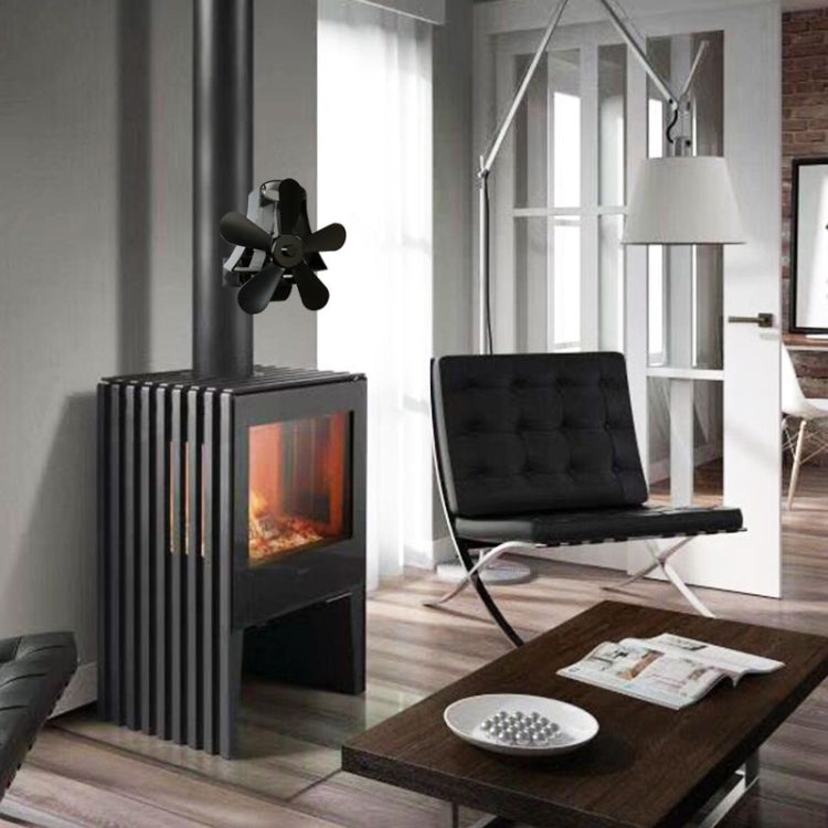 YL-106 5-Blade High Temperature Aluminum Heat Powered Fireplace Stove Fan(White)