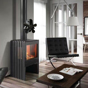 YL-106 5-Blade High Temperature Aluminum Heat Powered Fireplace Stove Fan(White)