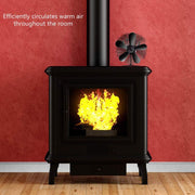 YL602 5-Blade High Temperature Metal Heat Powered Fireplace Stove Fan (Grey)