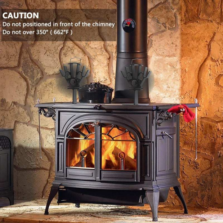 YL602 5-Blade High Temperature Metal Heat Powered Fireplace Stove Fan (Grey)
