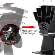 YL602 5-Blade High Temperature Metal Heat Powered Fireplace Stove Fan (Silver)