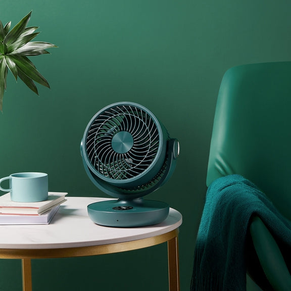 WT-F44 Adjustable Desktop LED Smart Digital Display Air Circulation Electric Fan, 3 Speed Control (Green)