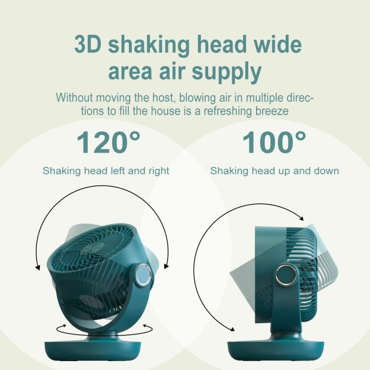 WT-F44 Adjustable Desktop LED Smart Digital Display Air Circulation Electric Fan, 3 Speed Control (Green)