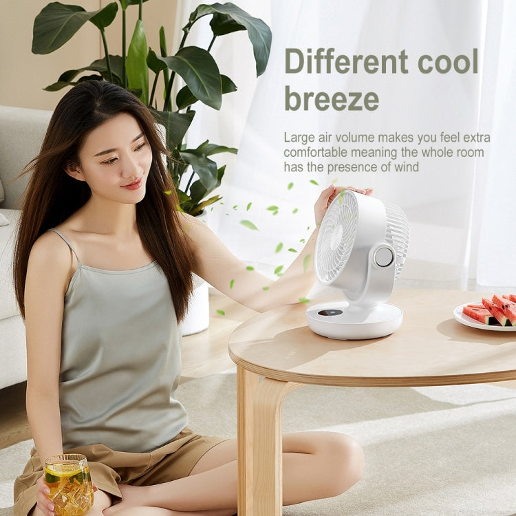 WT-F44 Adjustable Desktop LED Smart Digital Display Air Circulation Electric Fan, 3 Speed Control (Green)