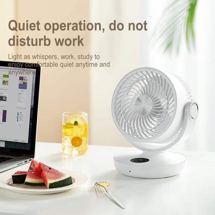 WT-F44 Adjustable Desktop LED Smart Digital Display Air Circulation Electric Fan, 3 Speed Control (Green)