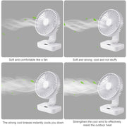 D606Y Portable Desktop Oscillating Small Fan (White)