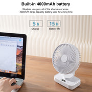 D606Y Portable Desktop Oscillating Small Fan (White)