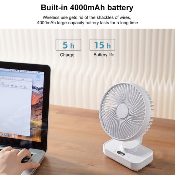 D606Y Portable Desktop Oscillating Small Fan (White)