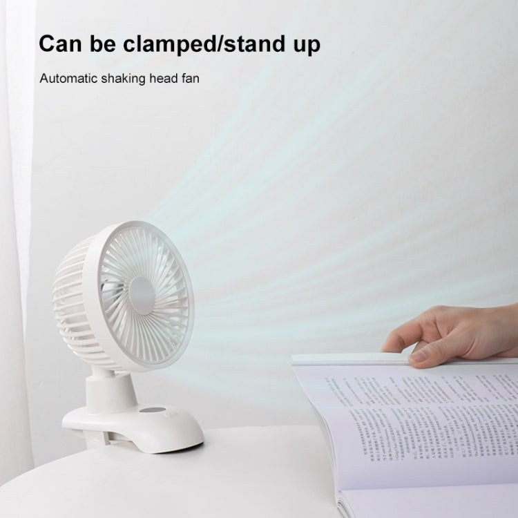 D601Y Portable USB Clip-on Oscillating Small Fan (White)
