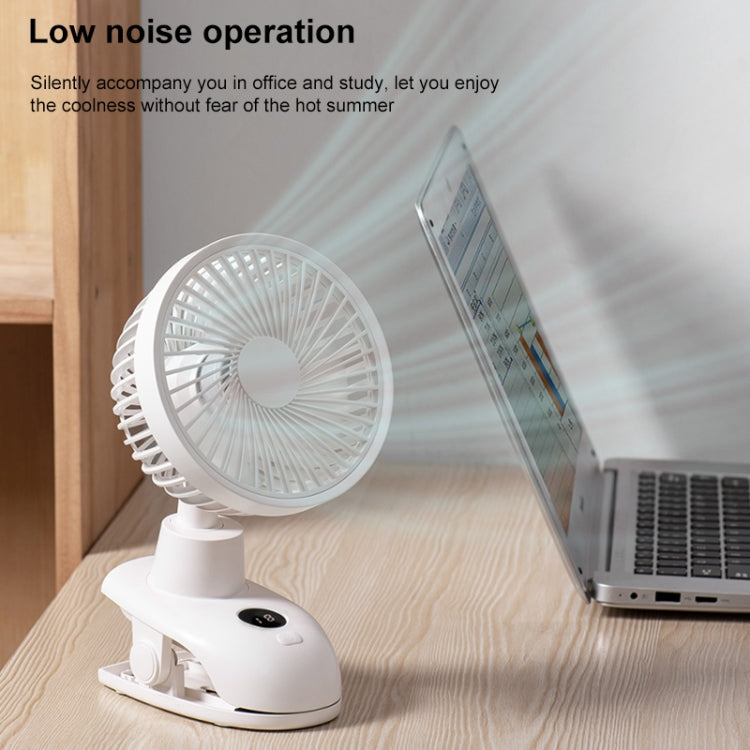 D601Y Portable USB Clip-on Oscillating Small Fan (White)