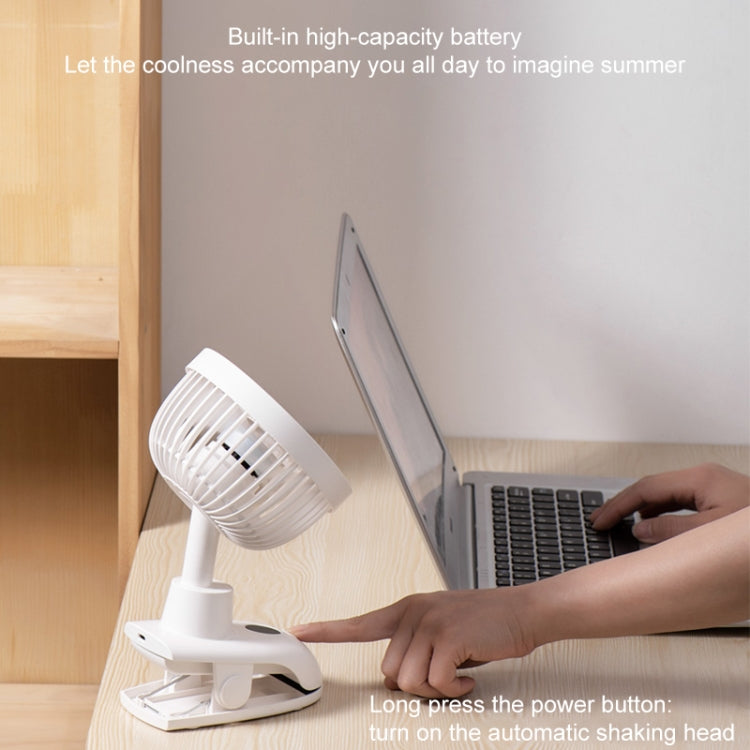 D601Y Portable USB Clip-on Oscillating Small Fan (White)