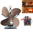 4-Blade Aluminum Heat Powered Fireplace Stove Fan (Bronze) - Fireplace Fan by PMC TechLife | Online Shopping South Africa | PMC TechLife | Buy Now Pay Later Mobicred