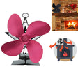 4-Blade Aluminum Heat Powered Fireplace Stove Fan (Red) - Fireplace Fan by PMC TechLife | Online Shopping South Africa | PMC TechLife | Buy Now Pay Later Mobicred