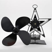 4-Blade Aluminum Heat Powered Fireplace Stove Fan (Red)
