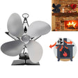 4-Blade Aluminum Heat Powered Fireplace Stove Fan (Silver) - Fireplace Fan by PMC TechLife | Online Shopping South Africa | PMC TechLife | Buy Now Pay Later Mobicred