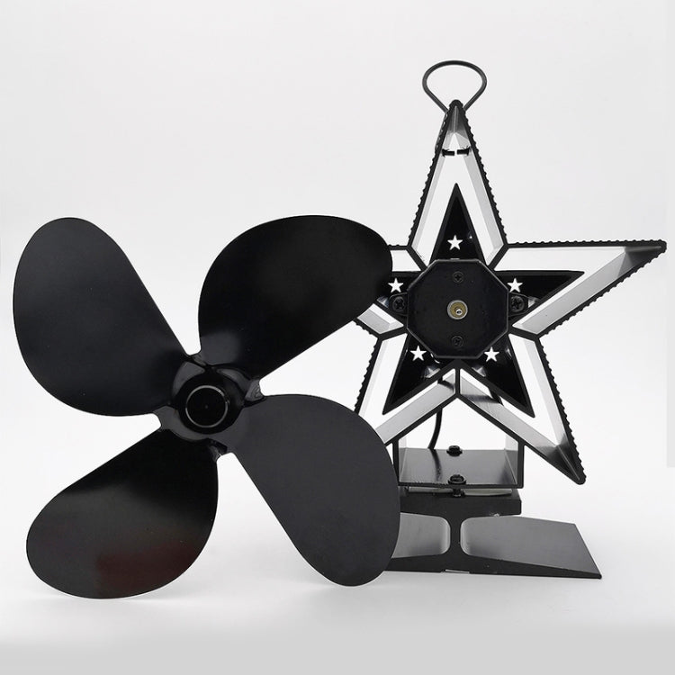 4-Blade Aluminum Heat Powered Fireplace Stove Fan (Silver)
