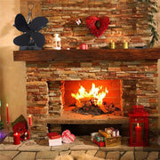 4-Blade Aluminum Heat Powered Fireplace Stove Fan (Silver)