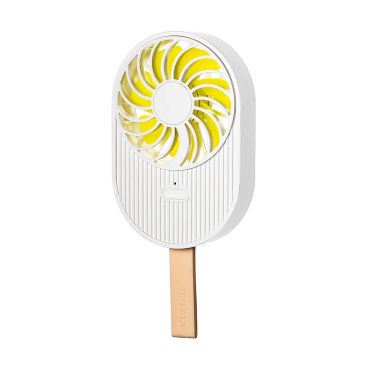 LLD-17 0.7-1.2W Ice Cream Shape Portable 2 Speed Control USB Charging Handheld Fan with Lanyard (White)