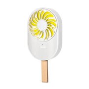 LLD-17 0.7-1.2W Ice Cream Shape Portable 2 Speed Control USB Charging Handheld Fan with Lanyard (White)