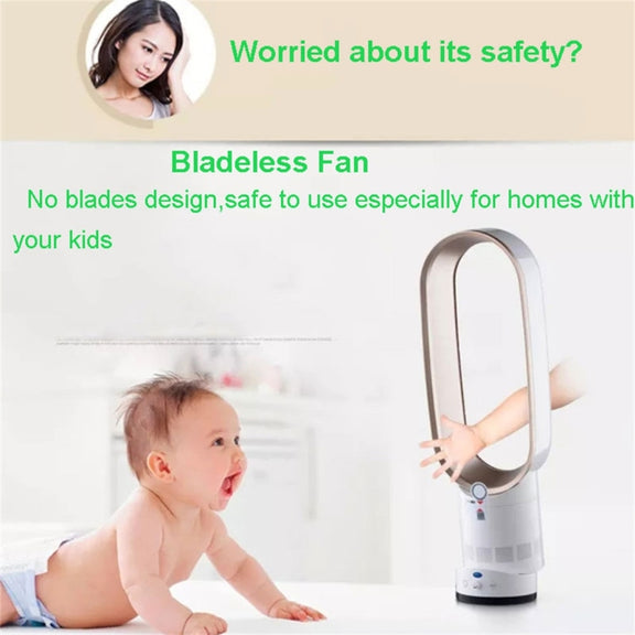 16 inch Household Mute Shaking Head Remote Control Desk Electric Leafless Fan (Silver)