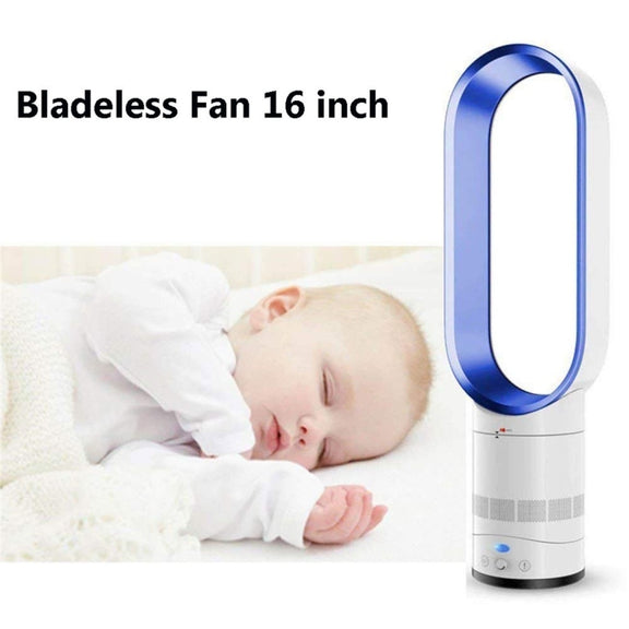 16 inch Household Mute Shaking Head Remote Control Desk Electric Leafless Fan (Silver)