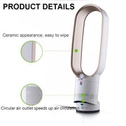 16 inch Household Mute Shaking Head Remote Control Desk Electric Leafless Fan (Silver)