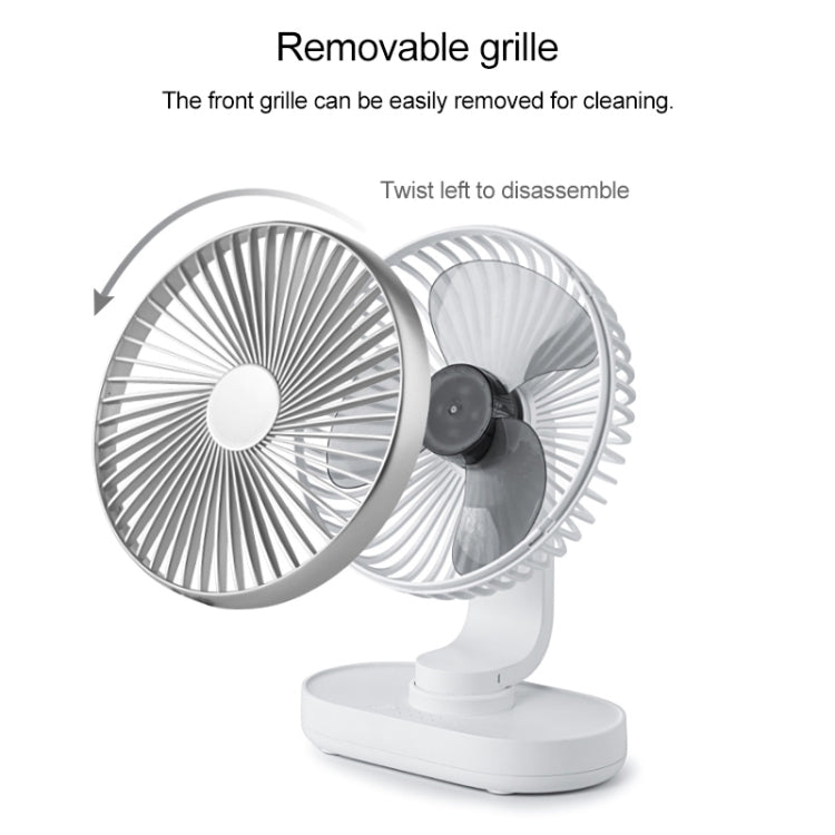 D77 4W Micro USB & USB-C / Type-C Rechargeable Portable Four-speed Adjustable Automatic Head Shaking Desktop Fan(Pink)